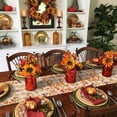 thumbnail image 3 of Table Runner 72 Inches Long, Thanksgiving Hello Fall Plant Leaves Buffalo Plaid Cotton Linen Table Runners Non-Slip Durable Dresser Scarves for Table Party Dinner Holiday Home Decor, 1 Pack, 3 of 5