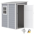 thumbnail image 1 of Outsunny 4 x 5FT Lean to Outdoor Storage Shed Plastic Garden Tool Storage, 1 of 10