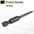 thumbnail image 3 of Uxcell 10pcs T7 Torx Screwdriver Bit 1/4" Hex Shank 50mm/2" Length S3 Steel Magnetic Tamper Proof Star 6 Point Head Hex Screw Driver Bits, Black, 3 of 7