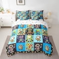 thumbnail image 2 of Manfei Kawaii Cartoon Robot Bedding Comforter Set 7pcs,Colorful Geometric Buffalo Queen Bedding Sets,Intelligent Machine Queen Sheet Sets For Boys Kids,Lightweight Room Decorative Reversible, 2 of 7