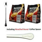 NineChef Bundle - Nescafe 3 in 1 Instant Coffee Sticks Original Imported from Nestle Malaysia (Original 2 Bags) + One NineChef Spoon