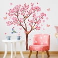 thumbnail image 4 of Plum Bossom Tree Wall Decals PVC Pink Flower Birds Branch Wall Stickers Living Room Bedroom Nursery Spring Wall DIY Art Decor, 4 of 7