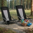thumbnail image 6 of LEDREM Set of 2 Heavy-Duty Folding Chairs, 330lb Capacity Portable Camping Chairs with High Backrest & Cup Holder, Includes Carry Bag, Black, 6 of 7