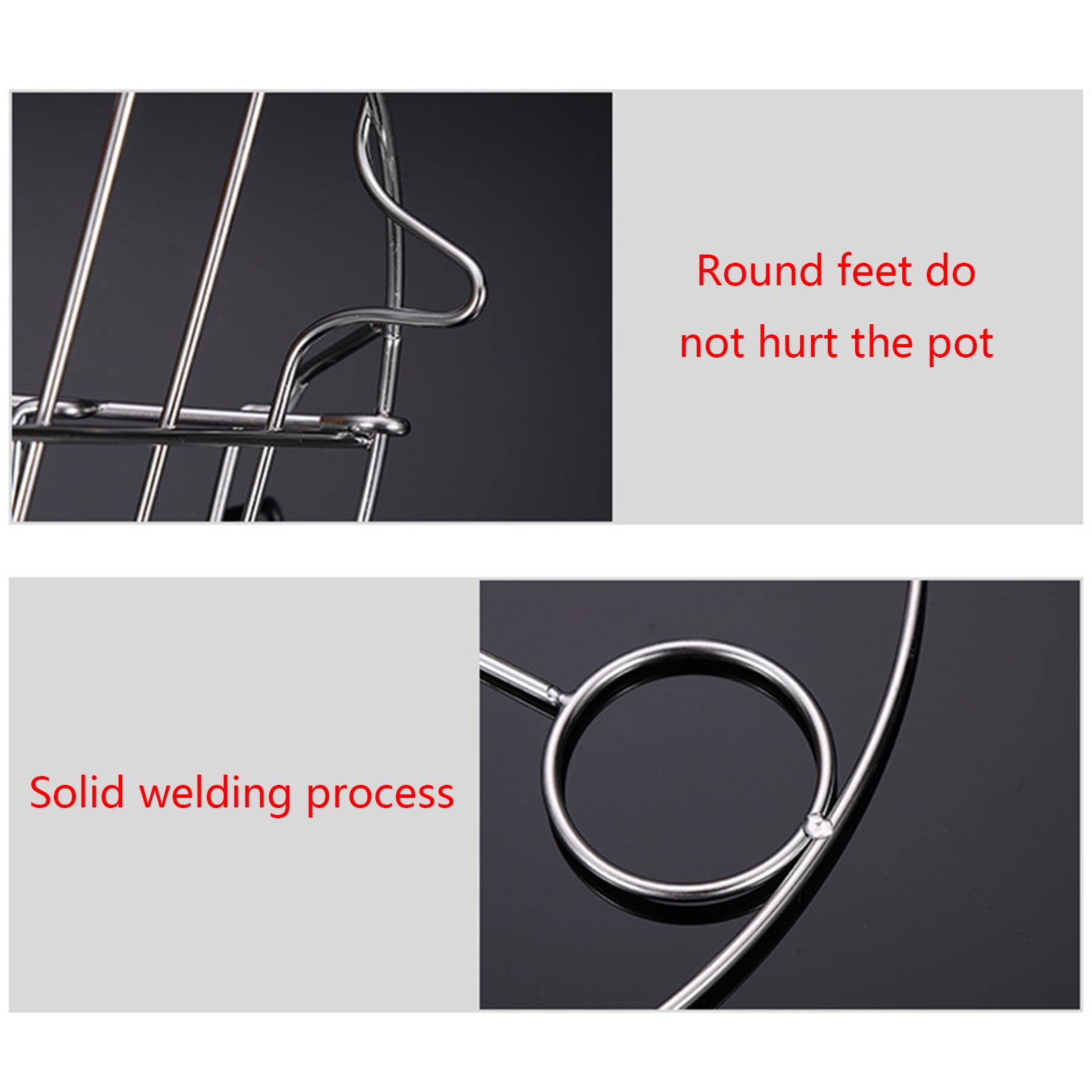 Jesscasday Round Steamer Rack Cooling Rack Stainless Steel Pot Trivets Wire Steamer Kettle Rack Holder for Cookware Pressure Cooker