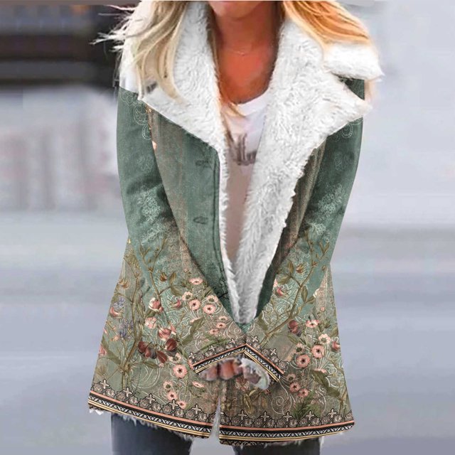 Puntoco Abrigo De Felpa Con Botones Y Bolsillos De Manga Larga A La Moda Para Mujer