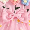 thumbnail image 5 of Karoyedx Baby Summer Clothes Girl Baby Girl Clothes Infant Summer Outfits Cute Floral Mesh Ruffle Sleeveless Romper Headband Set Pink Size,0-3 Months, 5 of 6