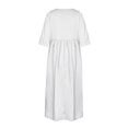 thumbnail image 4 of SnnmBlm Women's Half Sleeve Linen Maxi Dresses Casual Loose Plus Size Beach Dress for Women White L, 4 of 4