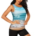 thumbnail image 2 of Balery Sunny Ocean Waves Camiseta sin mangas estampada ligera para mujer, tops de entrenamiento sin mangas, camisetas de yoga transpirables de secado rápido.-Large, 2 of 7
