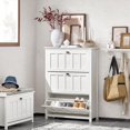 thumbnail image 4 of SoBuy 3 Flip-Drawers Shoe Cabinet Shoe Rack Shoe Storage Cupboard Organizer Unit FSR162-W, 4 of 8