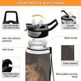 thumbnail image 3 of Motivational Water Bottle 32 oz with Straw, BPA Free Reusable Fitness Sport Bottle Perfect for Travel, School, Outdoors, and Gym Bubble Blowing Lion, 3 of 6