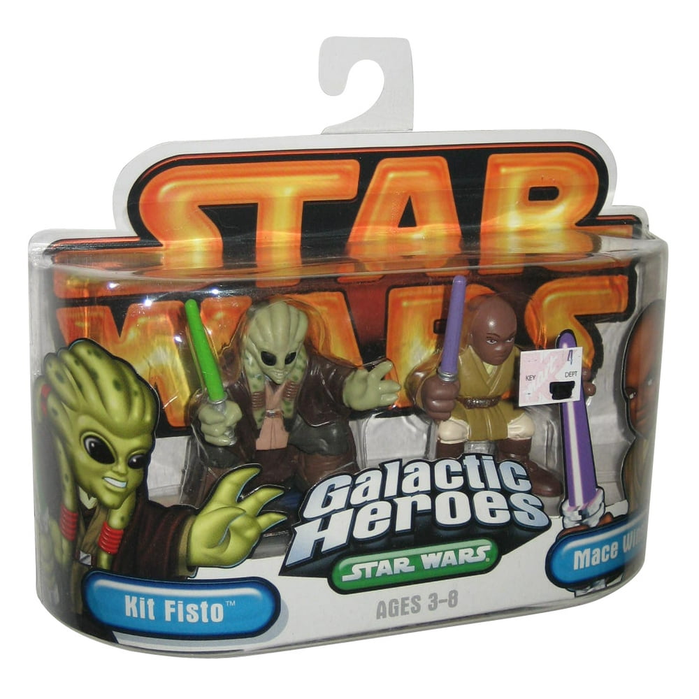 Star Wars Galactic Heroes Mace Windu & Kit Fisto Figure Set Walmart