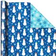 thumbnail image 4 of Hallmark Reversible Christmas Wrapping Paper (Snowmen and Snowflakes on Blue), 4 of 4