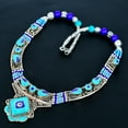 thumbnail image 3 of Lapis Lazuli Turquoise 925 Sterling Silver Nepali Tibetan Necklace 18" VJ 6852, 3 of 5