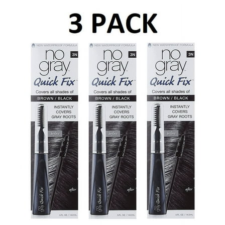 [3 PACK] NO GRAY Quick Fix Hair Color [3N BROWN/BLACK] Waterproof Roots Touch-Up * BEAUTY TALK LA *