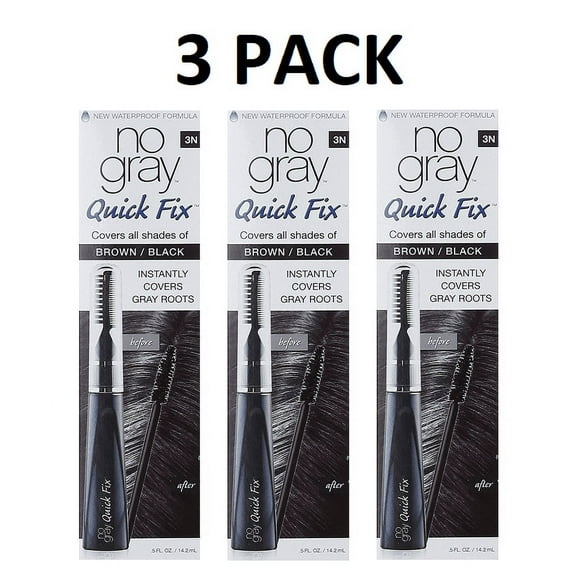 [3 PACK] NO GRAY Quick Fix Hair Color [3N BROWN/BLACK] Waterproof Roots Touch-Up * BEAUTY TALK LA *