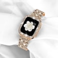 thumbnail image 2 of Banda de reloj Apple compatible con la serie de estuches Iwatch6 / 5/4/3/2/1, Bling Full Diamond Rhinestone Mujer Chica Joyería Dressy Crystal Reemplazo ajustable Feliz Sencillez, 2 of 5
