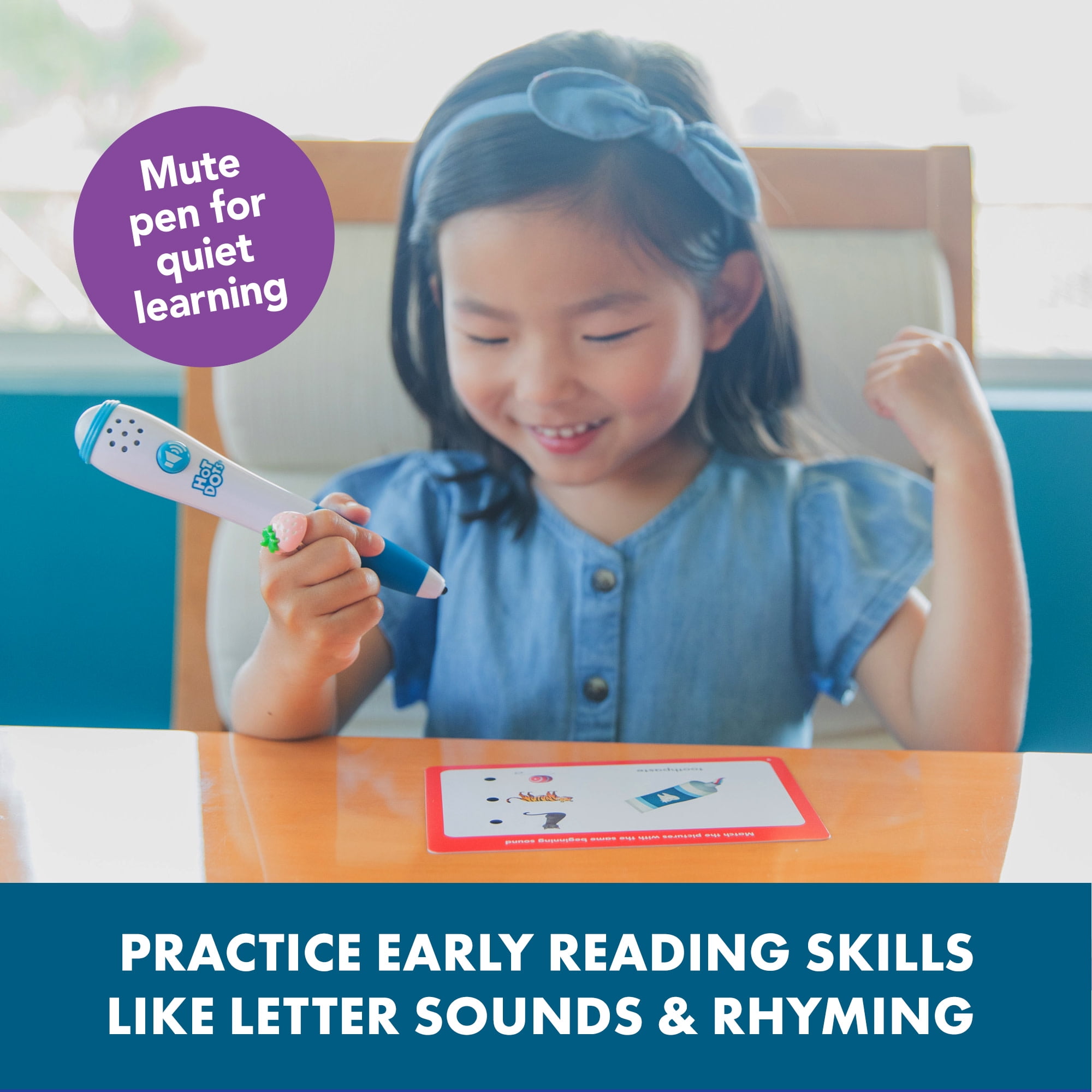 Educational Insights Hot Dots Beginning Phonics Flash Cards with Interactive Pen, Ages 3+