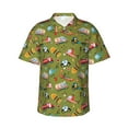 thumbnail image 2 of Xecao Transportation Prints print Hawaiian shirt - a stylish short-sleeve button-down for men, perfect for casual beach and tropical outings., 2 of 9