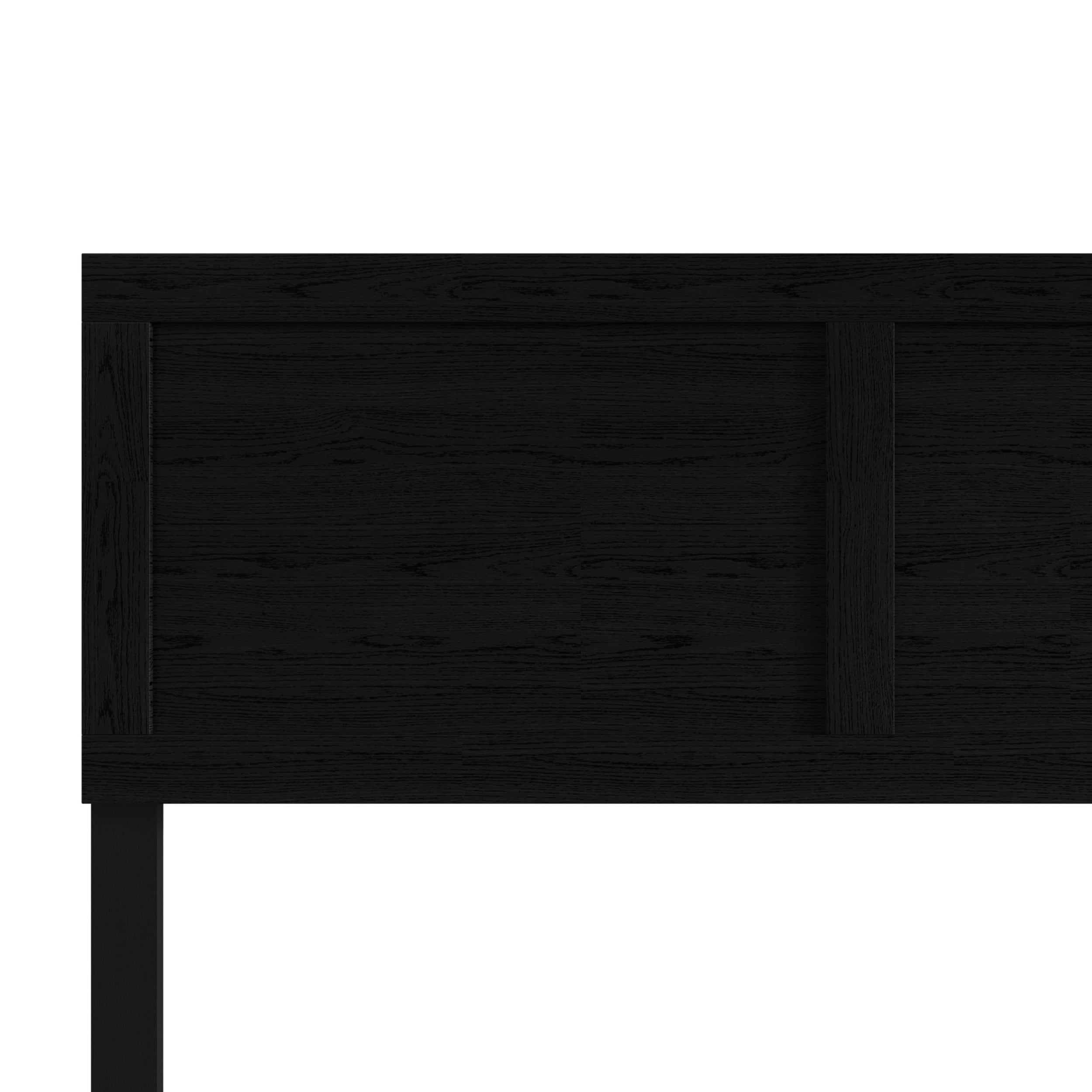 Home Design Yakima Full Headboard with Farmhouse Design, Black, Adjustable Height, Easy Assembly