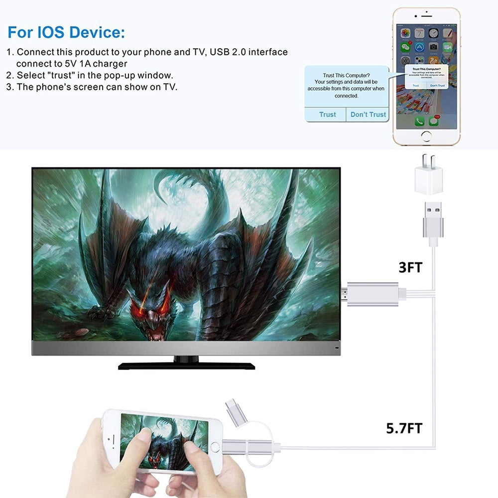 ubuy hdmi cord to plug phone into tv