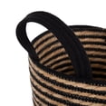 thumbnail image 4 of DesignOvation 12"H Black and Natural Striped Basket, 4 of 8