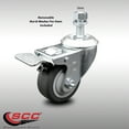 thumbnail image 2 of 3 Inch SS Thermoplastic Rubber 12mm Threaded Stem Caster Total Lock Brake, 2 of 2