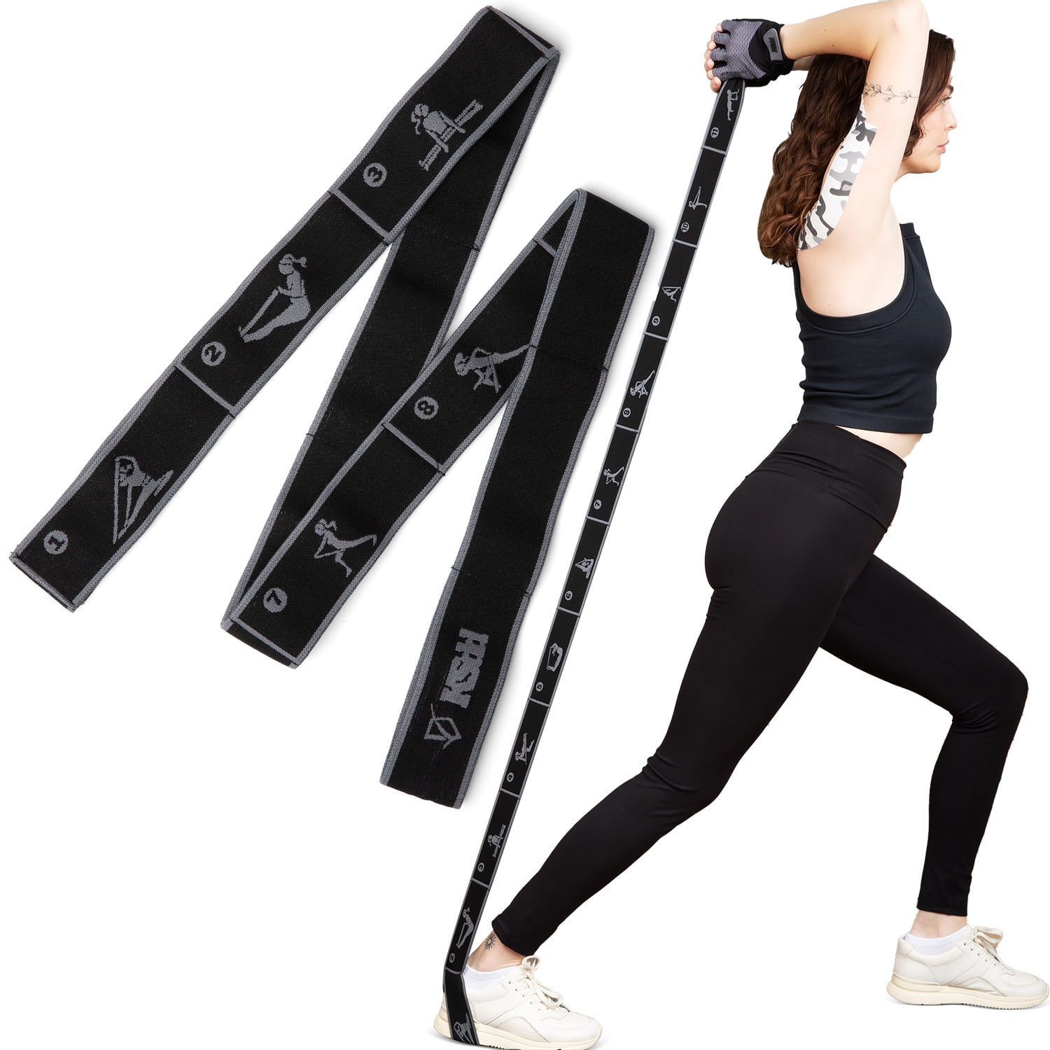 KSdd Fitness Kit - Fabric Resistance Band, Kinesiology Tape (2 Rolls), Jump Rope, and Carrying Bag