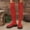 #037-Red, variant on Wowcloth Winter Fashion Casual Mesh Stretch Over-the-Knee Boots for Women – Comfortable Round Toe with Chunky Low Heel, Solid Color Design for Winter Outfits