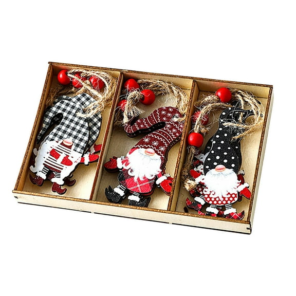 Lilixerw Christmas Faceless Gnomes Wood Ornament,Cute Wooden Christmas Hanging Decor for Xmas Tree,Home,Xmas Gift,Collectible Decoration