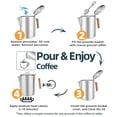 thumbnail image 2 of Cafetera para acampar MEREZA para estufa, 2,2 L, 9 tazas, SS, 2 of 5