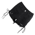 thumbnail image 1 of Sonducket Pantalones cortos de mezclilla negros para mujer Pantalones cortos de mezclilla desgastados y rasgados negros elegantes y de moda de Prendas para la parte inferior del cuerpo XL, 1 of 6