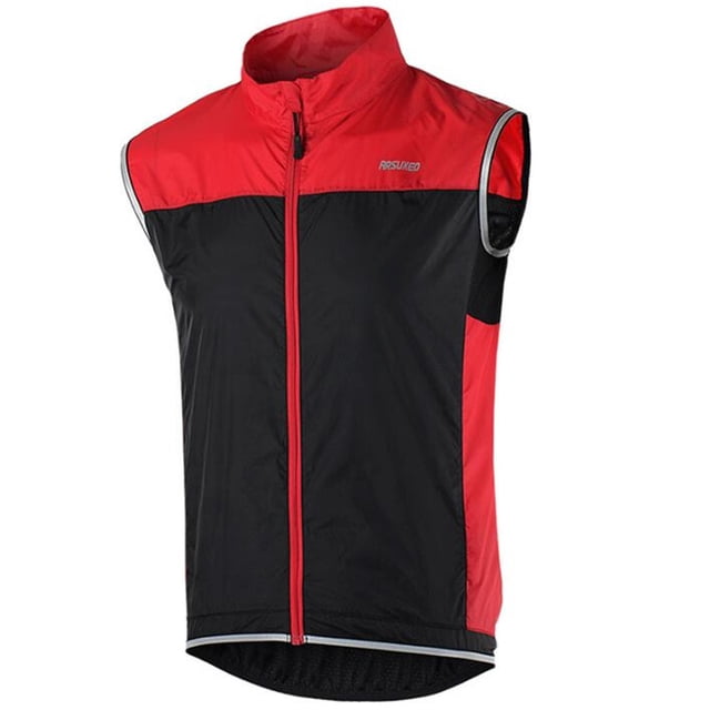 BKER Men's Cycling Running Jacket Bike Windbreaker Vest Reflective Lightweight Windproof Coat