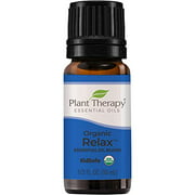Plant Therapy Organic Relax Essential Oil Blend for Sleep & Stress 100% Pure, Undiluted, Natural Aromatherapy, Therapeutic Grade 10 mL (1/3 oz)
