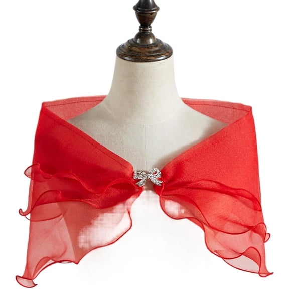 KuKuzhu Bridesmaid Wedding Cape Sheer Shawls and Wraps for Evening Dresses Women Fashion Scarves Cover Up for Summer