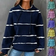 thumbnail image 7 of Cable Knit Hoodie Women,Women's Striped Color Block Hoodies Soft Waffle Plus Size Sweatshirt Fall Casual Long Sleeve Pullover Drawstring Workout Tops, 7 of 7