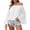 White, variant on Tqcoqu Women's Off Shoulder Top,Ruffle Long Sleeve Chiffon Blouse,Casual Loose Trendy Shirts,Army Green Women's S-XXL