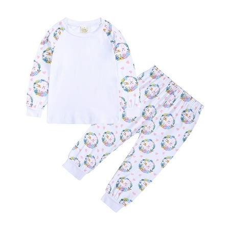 

Bessbest Spring New Home Sleeve Easter Girls Baby Kids Bunny-Egg Pajamas Wear Sleepwear Long Boys Boys Outfits&Set