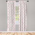 thumbnail image 3 of Ambesonne Owls Curtains, Birds Stars Moon Pastel, Pair of 28"x84", Almond Green Pink Tan, 3 of 5