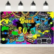80s Theme Party Backdrop Back to The 80s Party Decorations Hip Pop 80s Party Banner 80s Party Supplies 80s Photo Booth Props