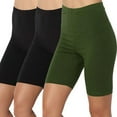 thumbnail image 3 of QATAINLAV 3 Pack High Waisted Biker Shorts for Women Gym Compression Workout Yoga Shorts Casual Solid Going Out Running Short Pants 2024 Summer Tight Leggings Hoy Oferta Flash Green M, 3 of 9