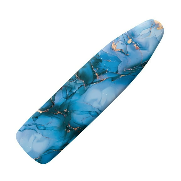Kuiaobaty Ironing Board Cover Table Top Home Decoration Non Stick Scorch and Stain Resistant Iron Dust Cover Standard Size 15 x 54 Inch Home Decor, Marble Texture Blue Pattern
