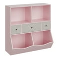 thumbnail image 4 of Kids Bookshelf and Toy Storage Organizer with 3 Movable Drawers, 36.6" Floor Storage Cabinet Toy Chest with 4 Cubbies, Multifunctional Storage Chest for Nursery, Playroom, Bedroom, 4 of 9
