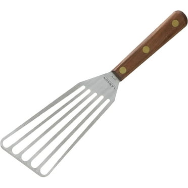 Lamson Jumbo Slotted Turner with Riveted Walnut Handle, 4 x 9 inches