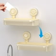 thumbnail image 6 of Suction Cup Storage Holder Movable Shower Shelf No Drill Wall Mounted for Bathroom Kitchen ABS Material Heavy Duty Hold Drain Holes Reusable, 6 of 8