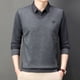 thumbnail image 3 of Suéter de papá de mediana edad con cuello de camisa de manga larga y falso otoño e invierno para hombre, 3 of 5