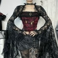 thumbnail image 2 of Lace Bolero Shrug Top Women Sheer Bell Sleeve Grunge Punk Lolita Fairy Core Party Crop Tops, 2 of 4
