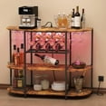thumbnail image 7 of imerelez Industrial Wine Bar Cabinet for Liquor and Glasses, Farmhouse Wood Coffee Cabinet with Power Socket and LED Light 3 Tiers Coffee Bar Table Wine Rack Liqour Bar for Home Kitchen, 7 of 7