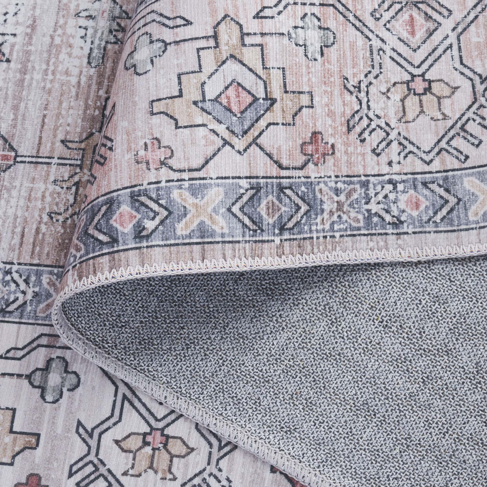 Safavieh Arizona Melvin Medallion Machine Washable Runner Rug, Sage/Rust, 2'6" x 8'