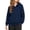 Navy, variant on Unisex Kids Zip-Up Hoodie Trendy Contrast Zipper Hooded Sweatshirt Spring Fall Soft Hooded Jacket School Uniform Outerwear
