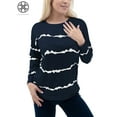 thumbnail image 4 of Luxtrada Women's Casual Crewneck Sweatshirt Long Sleeve Striped T Shirt Loose Side Split Pullover Tops, 4 of 8